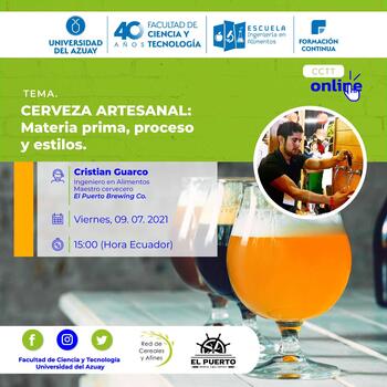 Webinar Cerveza Artesanal: materia prima, proceso y estilos